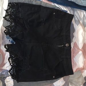 Black Denim shorts